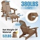 preview thumbnail 23 of 52, WINSOON All Weather HIPS Folding Adirondack Chair with Ottoman, 5-Gear Adjustable Backrest and Retractable Ottoman Set of 4