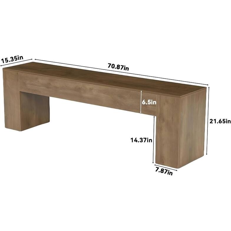 70.8" Wooden Entertainment Center, Low TV Console Table for TVs Up to 80"