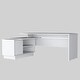 preview thumbnail 1 of 5, 70" Wide L-Shaped Office Desk with Cabinet and Shelves, Freestanding Design White