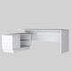 preview thumbnail 1 of 5, Modern L-Shaped Desk with Spacious Workspace, Storage Cabinet, and Open Shelves White