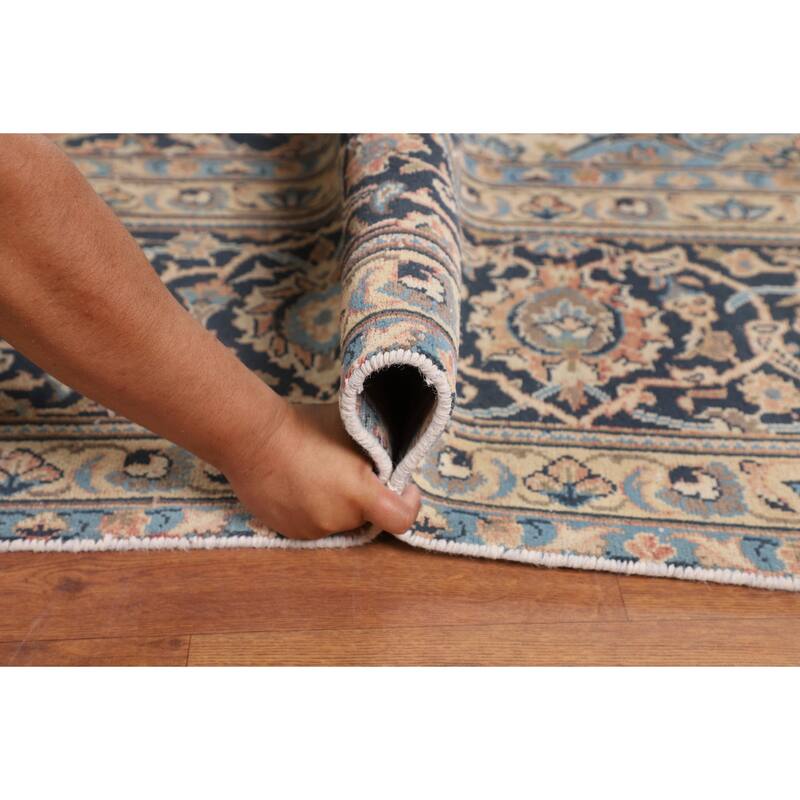 Pink Kashan Persian Large Vintage Area Rug Handmade Wool Carpet - 9'6" x 15'7"