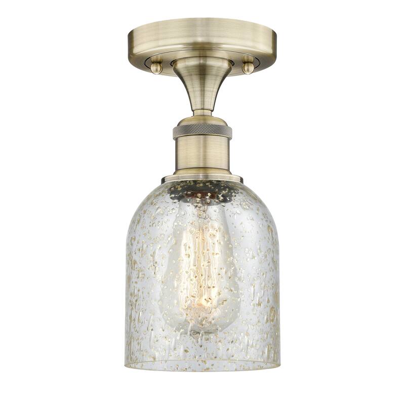 Innovations Lighting Edison Caledonia - 1 Light 5" Semi-Flush Mount - Antique Brass/Mica