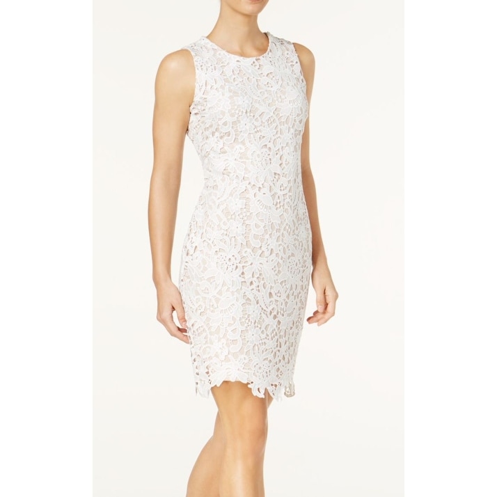 calvin klein white lace dress