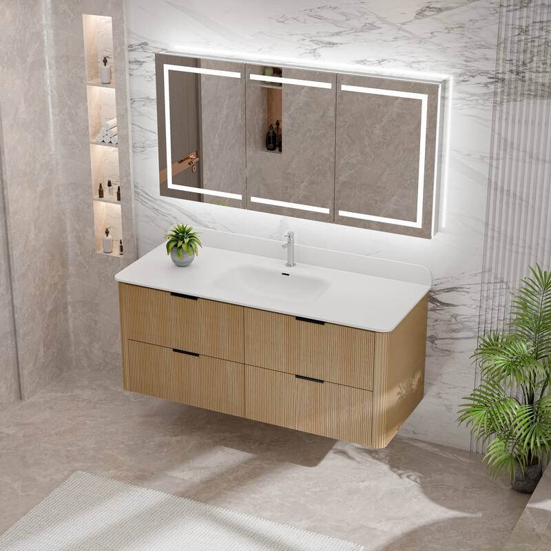 Modland 48" Fluted Floating Vanity with Sink - 48 inch