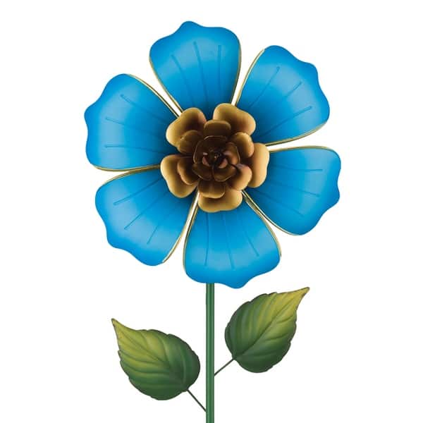 slide 2 of 5, Regal Art & Gift 36 Inch Flower Spinner Stake - Blue