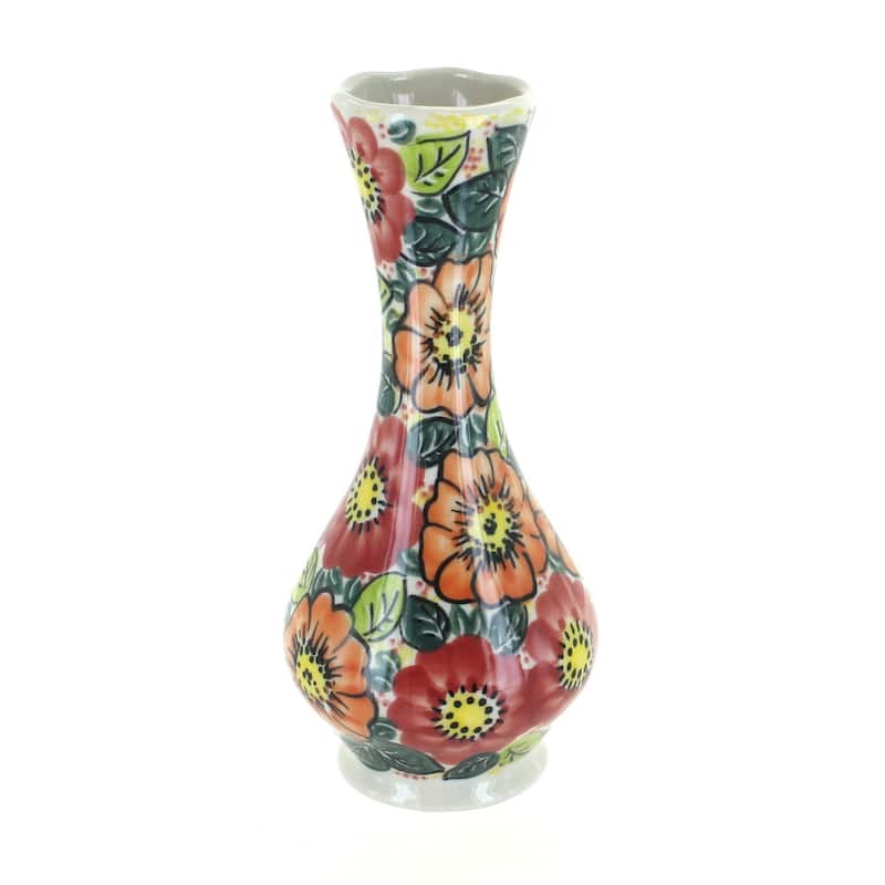Blue Rose Polish Pottery 145 Vena Small Bud Vase