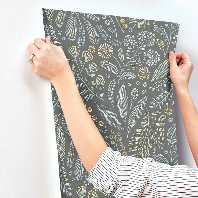 A-Street Prints Briar Grey Floral Wallpaper