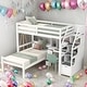 preview thumbnail 19 of 32, Twin Over Twin Loft Bed With A Stand-alone Bed,Staircase,Desk,Shelves