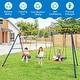 preview thumbnail 5 of 8, Gymax 3-in-1 Kids Swing Set 660 LBS Carbon Steel Swing Frame w/ Belt