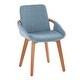 preview thumbnail 26 of 53, Carson Carrington Pugo Chair with Walnut Finish Blue Noise Fabric