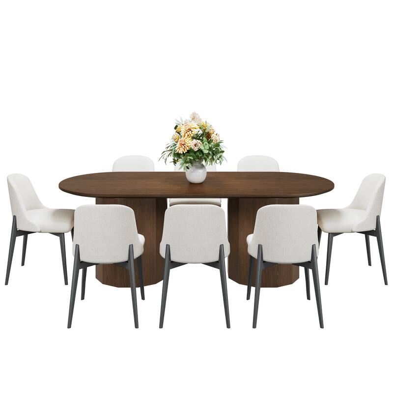 86" Double Pedestal Solid Wood Dining Table