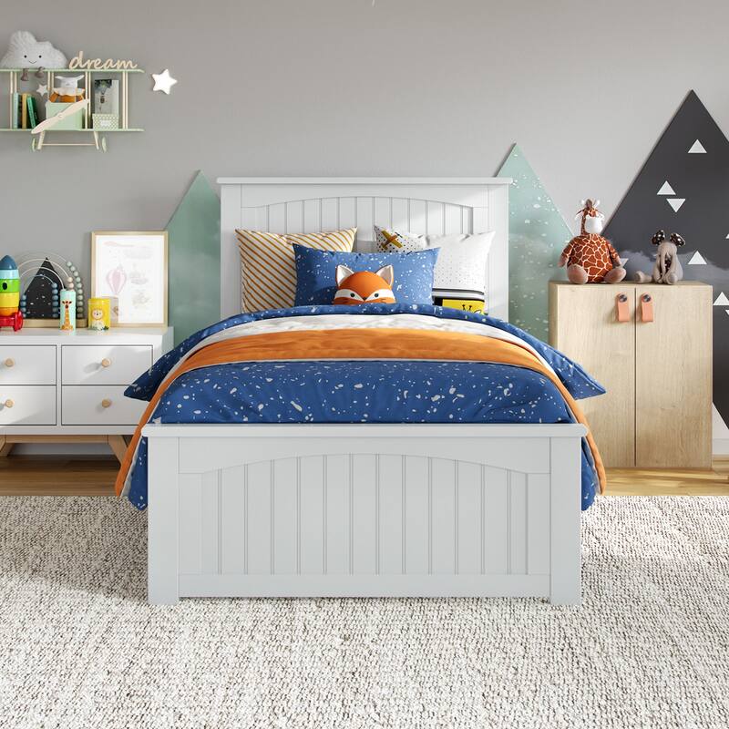 Naples Solid Wood Low Profile Platform Bed with Matching Footboard