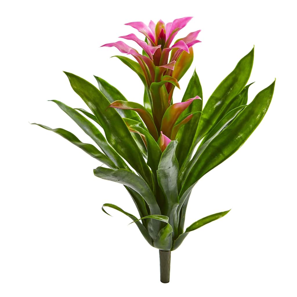 Bromeliad Artificial Flowers - 15" - Purple - Set of 4