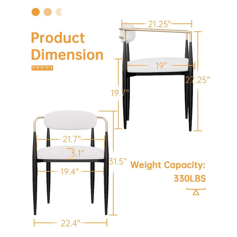 Mordern Fort 6-Piece Boucle Dining Chairs Set, Boucle Accent Arm Chair