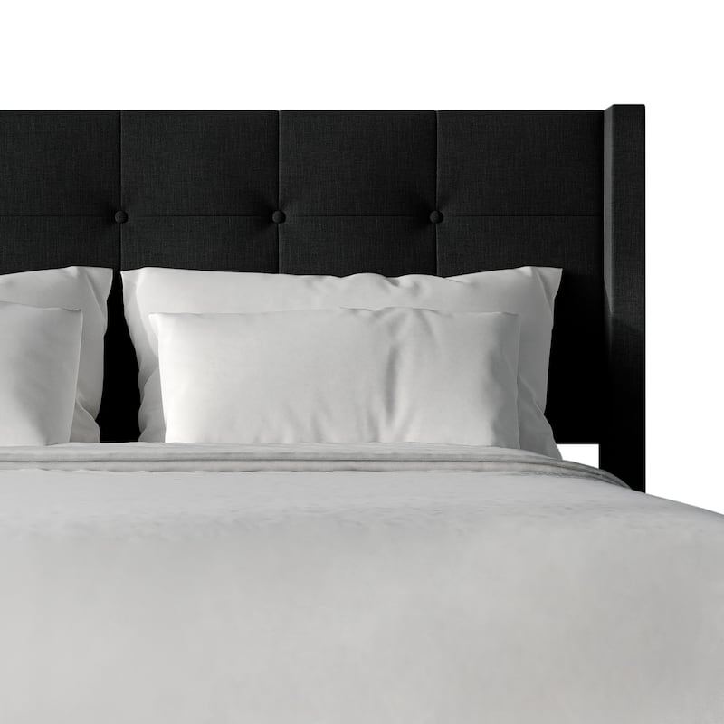 CraftPorch Elegance Wingback Upholstered Linen Bed