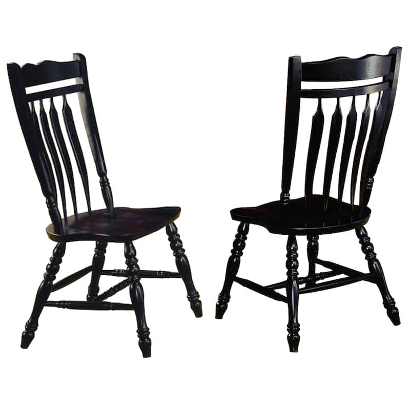 Extendable Dining Table Set - 5 Piece 72" Rectangular Table & 4 Chairs - Black Cherry Finish