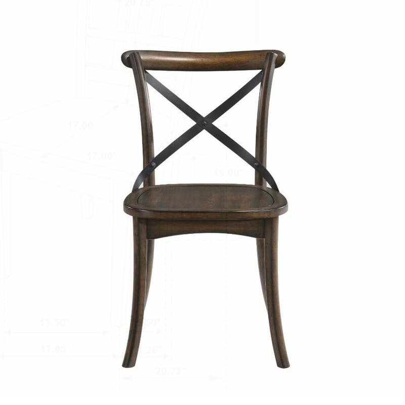 Charming Set of 2 Metal-Backed Side Chairs with Intricate Design for Dining
