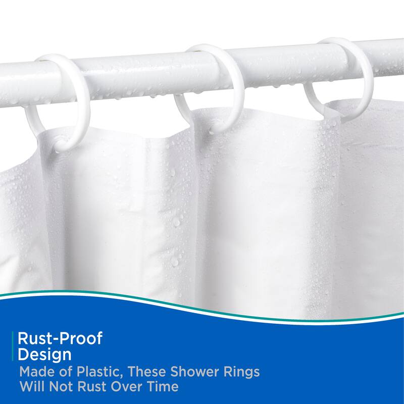 Kenney Smooth Shower Curtain Rings, Set of 12