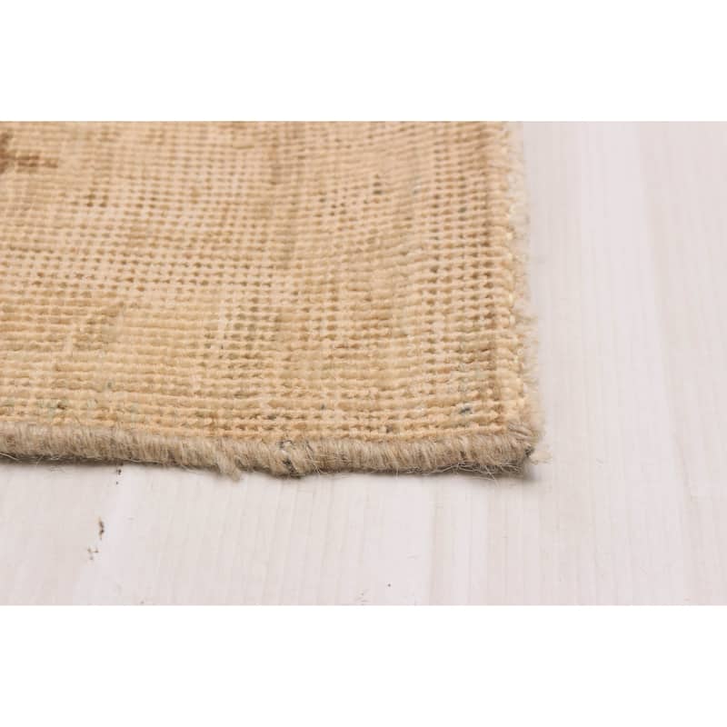 ECARPETGALLERY Hand-knotted Antalya Vintage Tan Wool Rug - 6'9 x 9'10