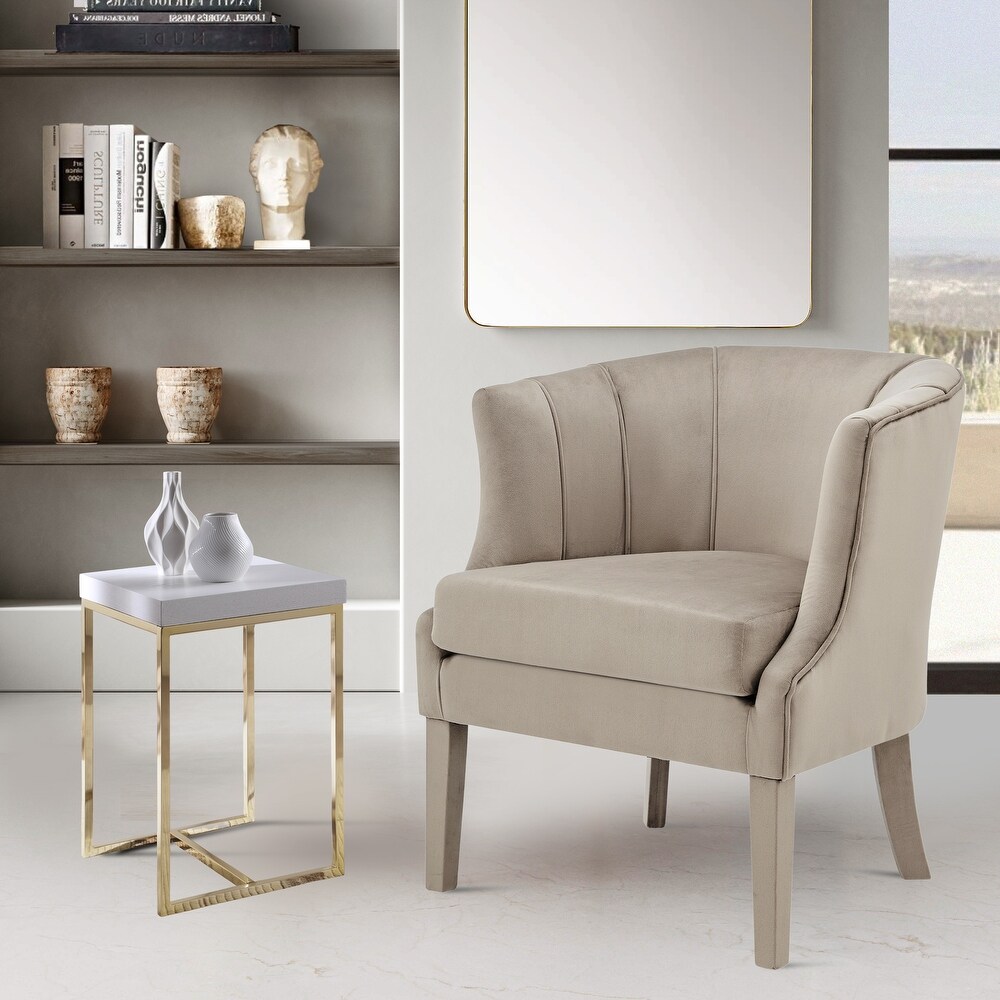 Taupe velvet accent deals chair