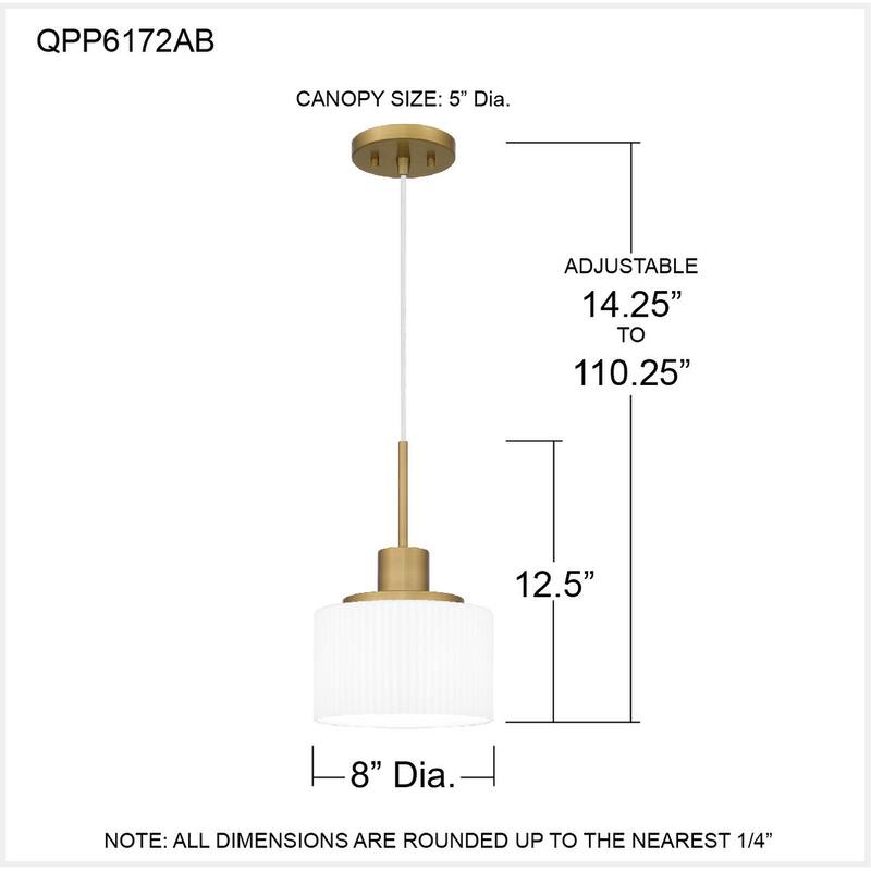 Callahan 1-Light Aged Brass Mini Pendant Light