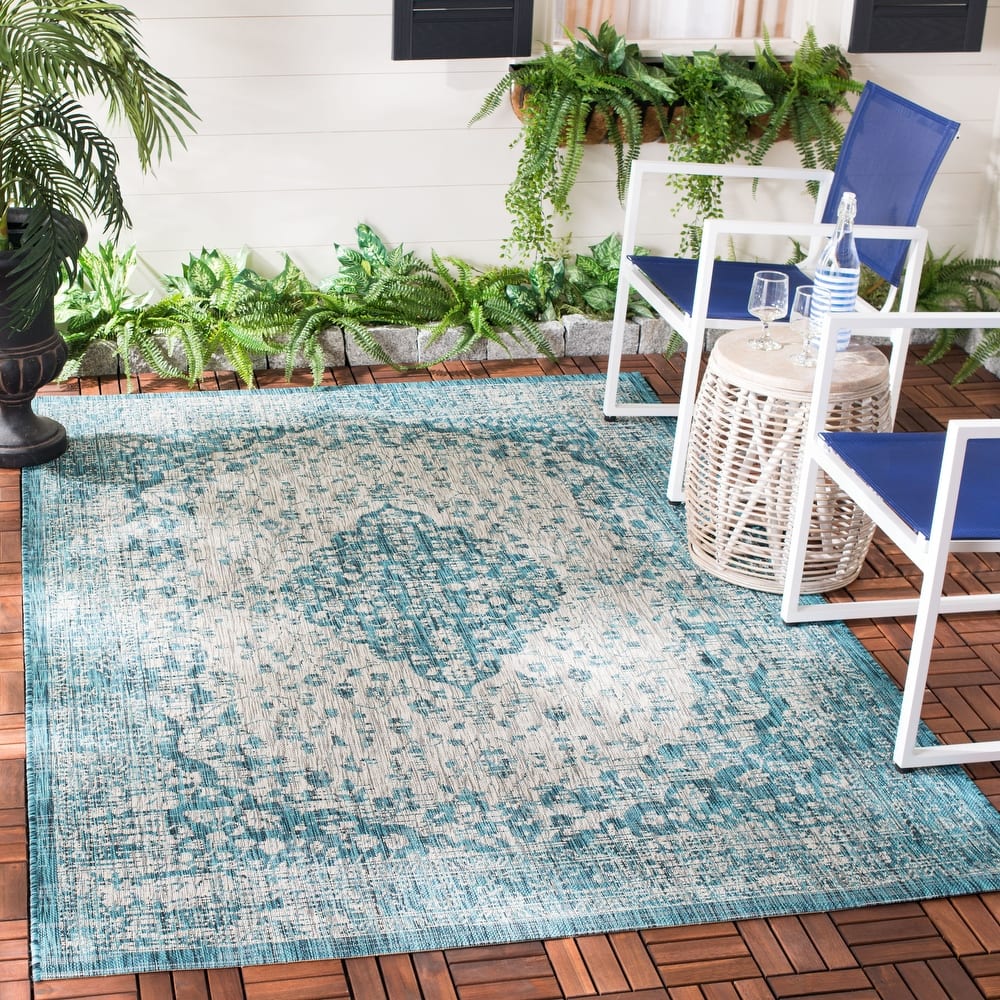 SAFAVIEH Courtyard Boud Indoor/ Outdoor Waterproof Patio Backyard Rug