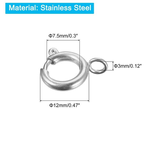 Spring Clasps, 5Pcs 5mm Metal Spring Ring Clasps for Jewelry Making