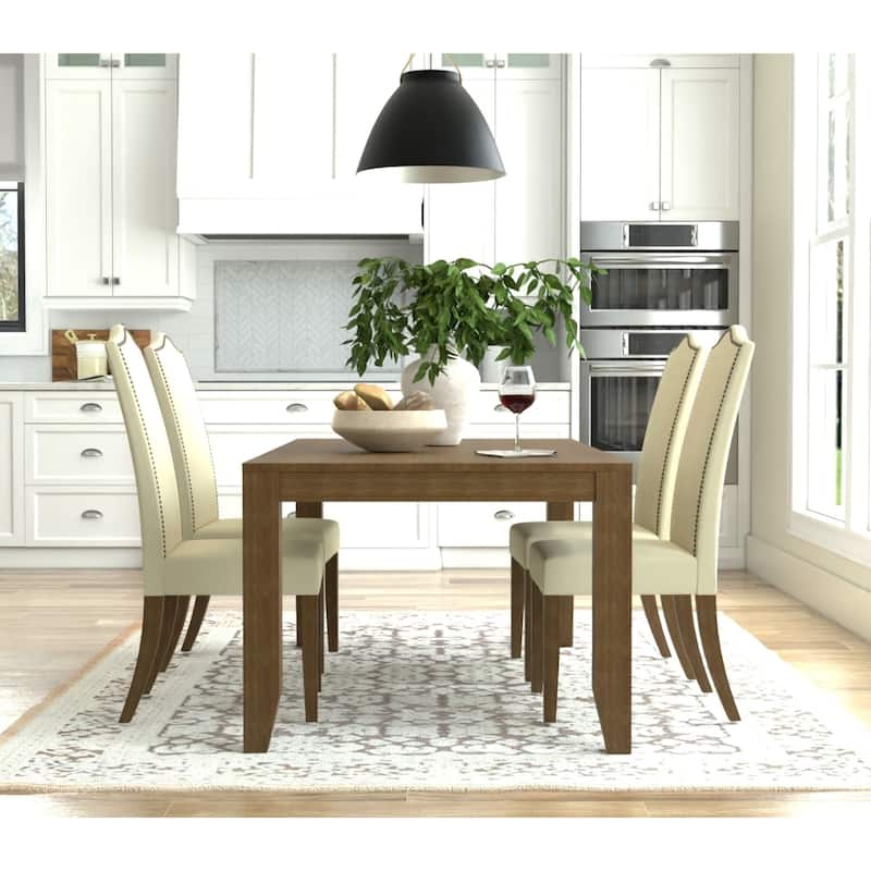 Armless Upholstered Dining Chair - 41.5" - Cream