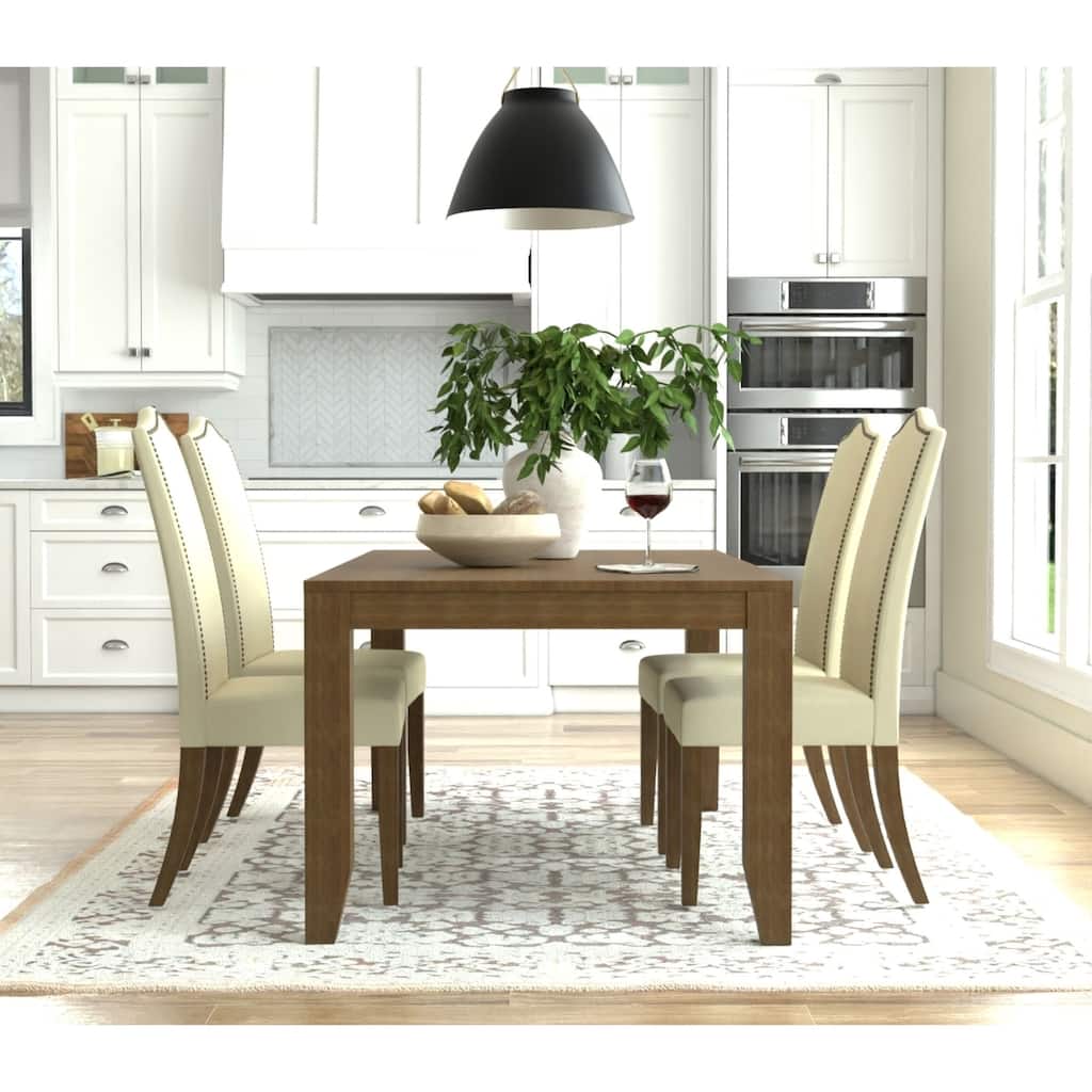 Armless Upholstered Dining Chair - 41.5" - Cream