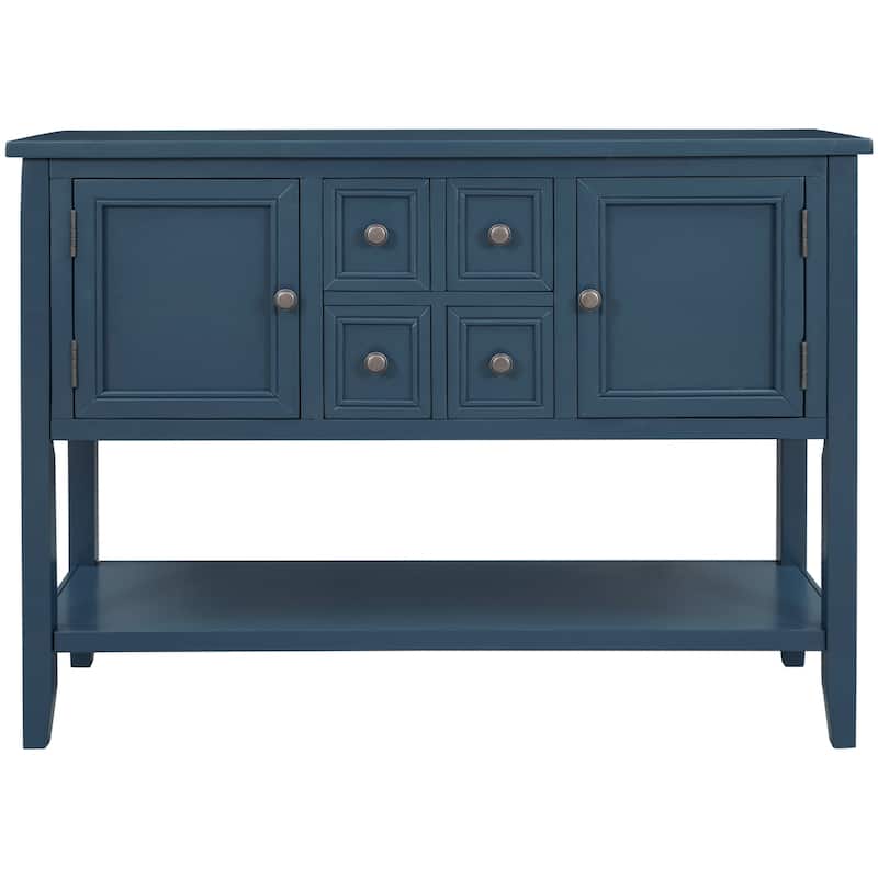 Buffet Sideboard Console Table with Bottom Shelf - Light Navy
