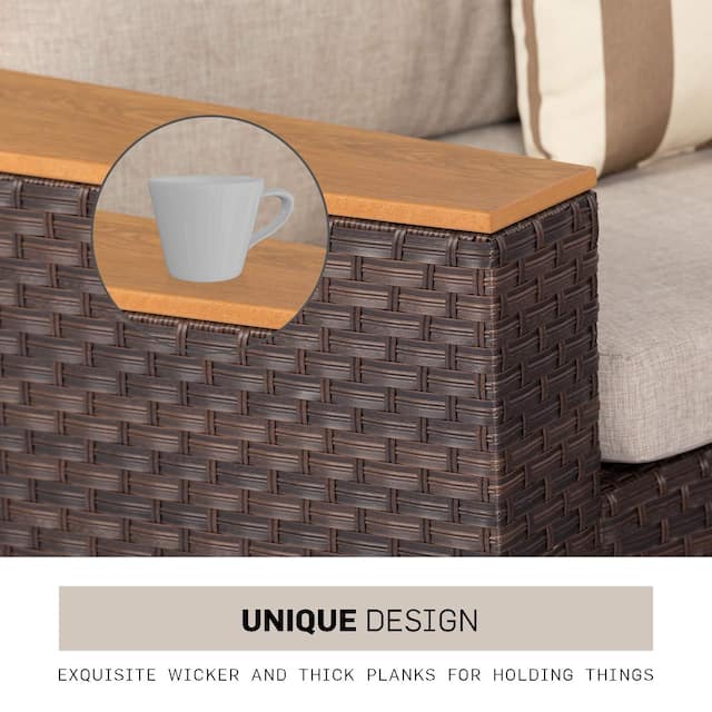 Nuon Wicker Outdoor 5-piece Sectional Set by Havenside Home