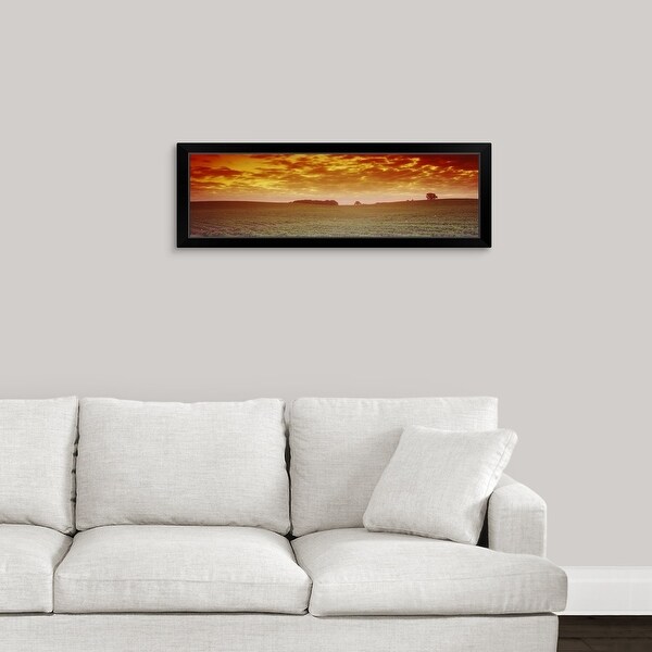 "Clouds over a soybean field, Albert Lea Township, Freeborn County, Minnesota" Black Framed Print