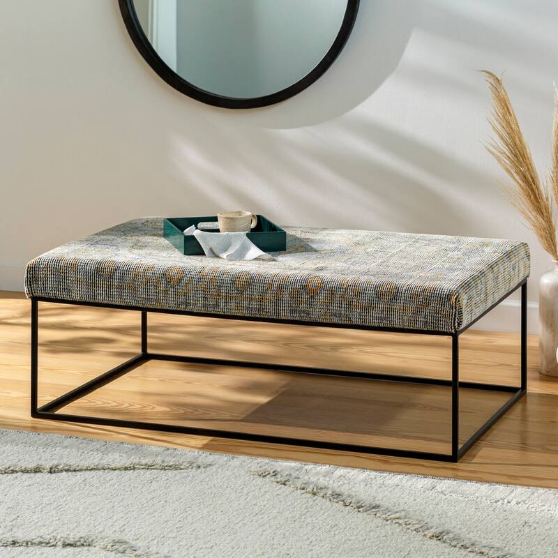 Yahya Rug Inspired Metal Frame Bench