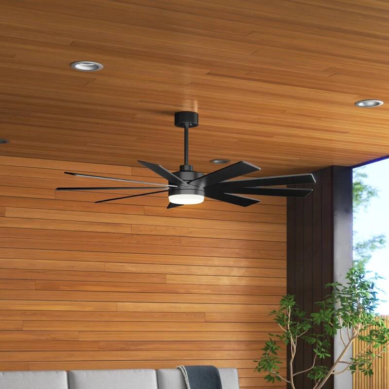MLiAN DC Motor Indoor Ceiling Fan with Light and Remote - Black - 72''