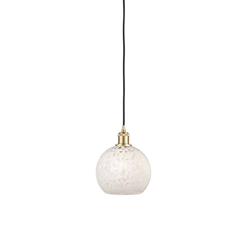 Innovations Lighting 516-1P-10-8 White Mouchette Pendant White - Satin Gold