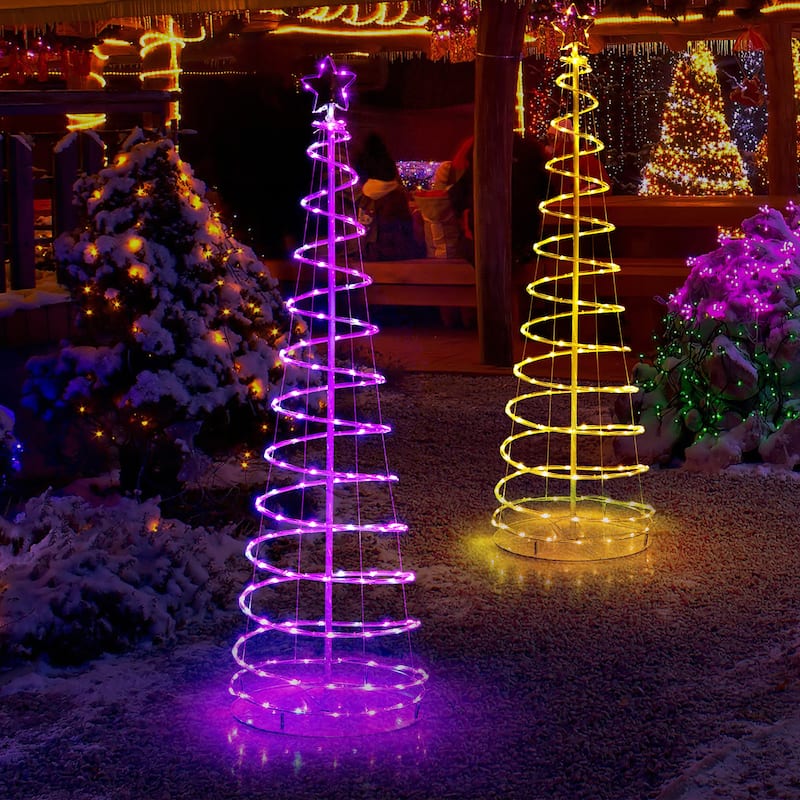 Gymax 6FT Retractable Spiral Christmas Tree Smart Decor Tree w/ 135