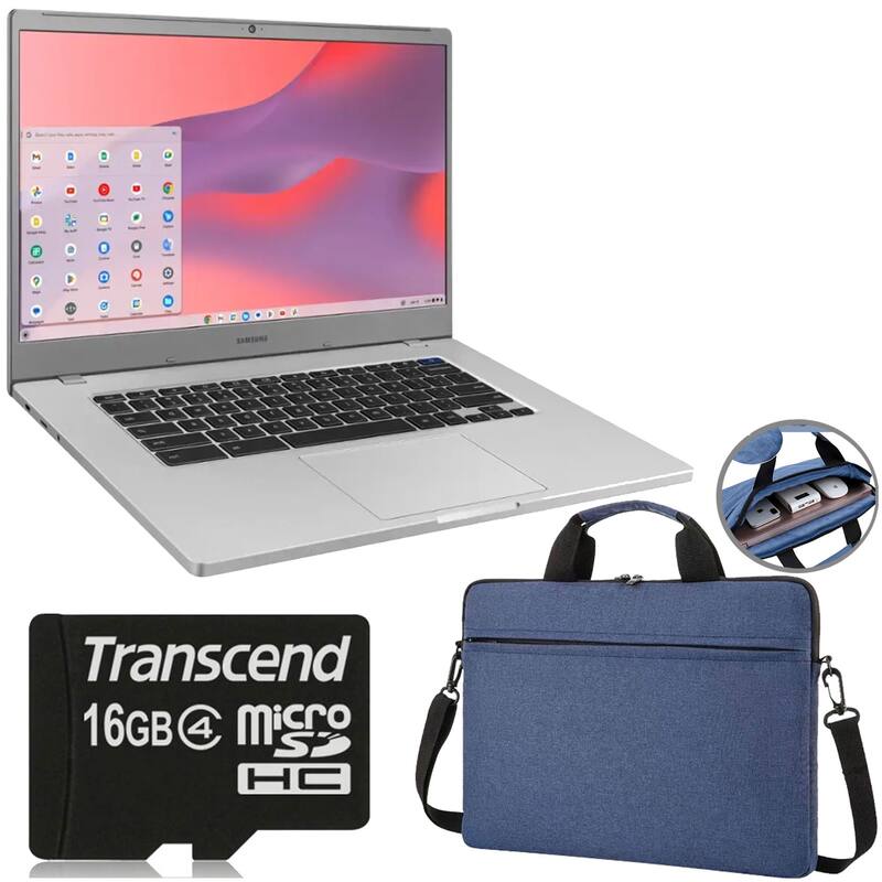 Samsung 15.6" Chromebook 4+ Intel Celeron 4GB RAM 64GB eMMC + 16GB MicroSD & Bag - Silver