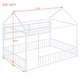 preview thumbnail 21 of 70, Metal House Bed with Metal Grid and Storage Shelves, Twin/Full Size Floor Montessori Bed with Roof Frame and Fence Guardrails
