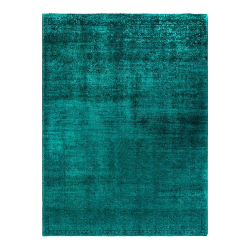 Contemporary Overdyed Wool Hand Knotted Area Rug - 9' 2" x 12' 2"