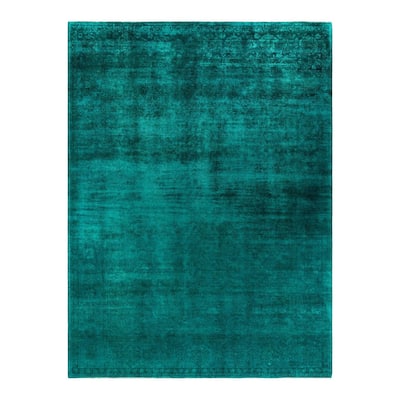 Contemporary Overdyed Wool Hand Knotted Area Rug - 9' 2" x 12' 2"