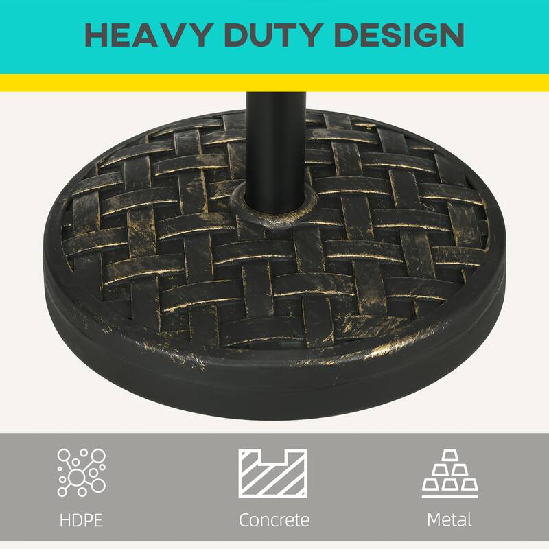 Outsunny 18" Patio Umbrella Base, 40bs Concrete Heavy Duty Umbrella Stand with Metal Umbrella Holder