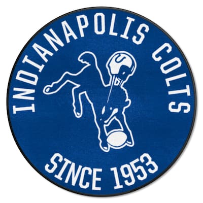 Indianapolis Colts Roundel Rug - 27in. NFL Retro Logo, Bucking Colt Logo