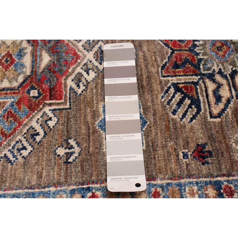 ECARPETGALLERY Hand-knotted Aryana Taupe Wool Rug - 2'6 x 7'10