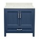 preview thumbnail 42 of 146, Nevado 37" Bathroom Vanity with Cultured Marble Vanity Top Sink in White with White Basin Blue - Lyra White