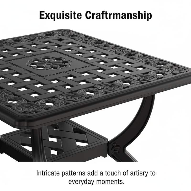 Stylish Aluminum Square Coffee Table for Outdoor Living Room