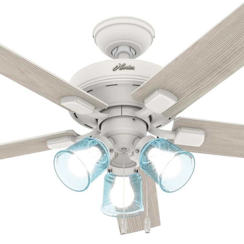 Hunter 52" Whittier Ceiling Fan with LED Light and Pull Chain - Matte White