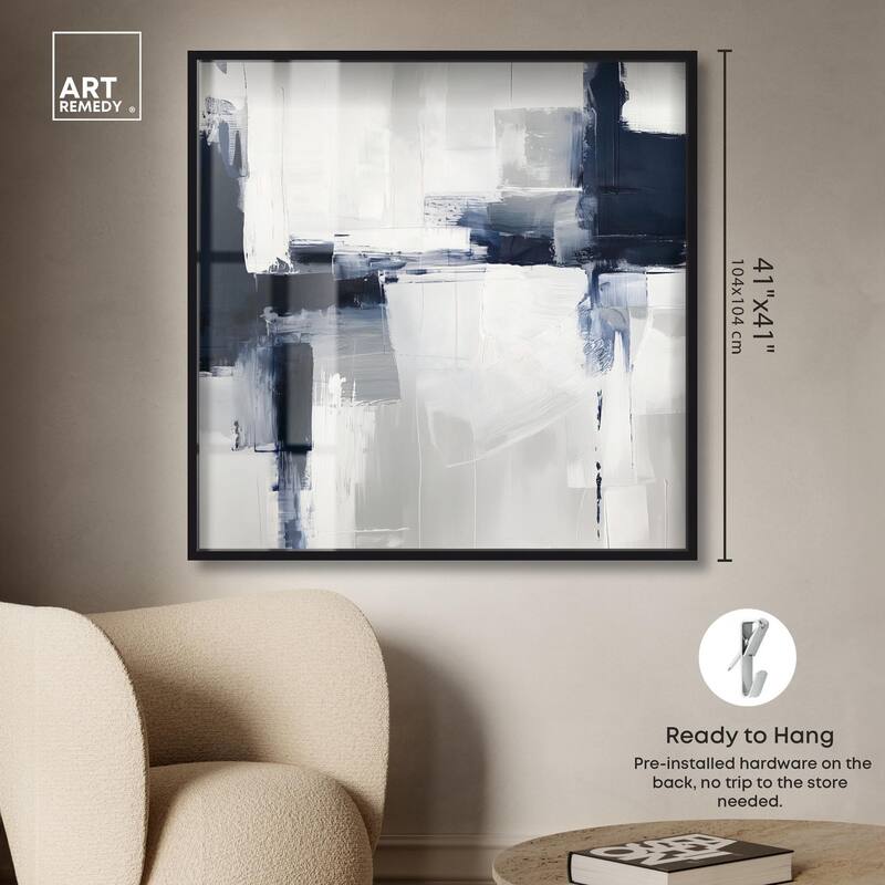 Blue Cascades on Still White Shadowbox by Art Remedy