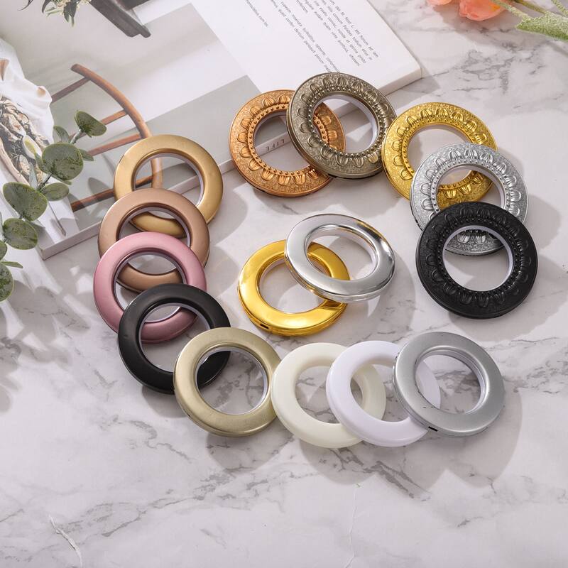 16pcs Curtain Grommets, 1-5/7" 42mm ID Roman Curtain Rings - Black