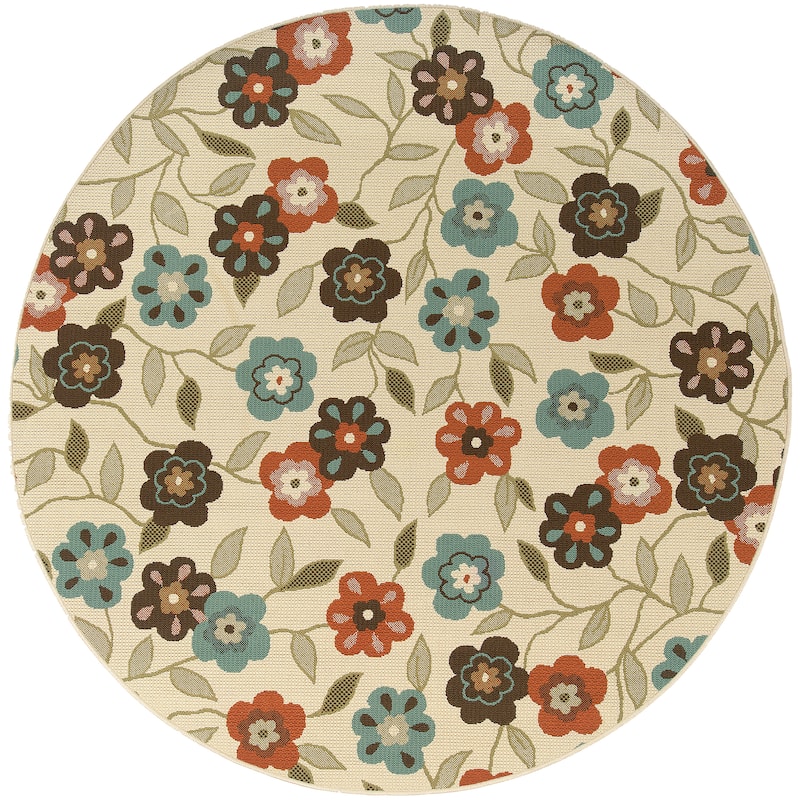 Vista Home Malta Floral Garden Indoor-Outdoor Area Rug