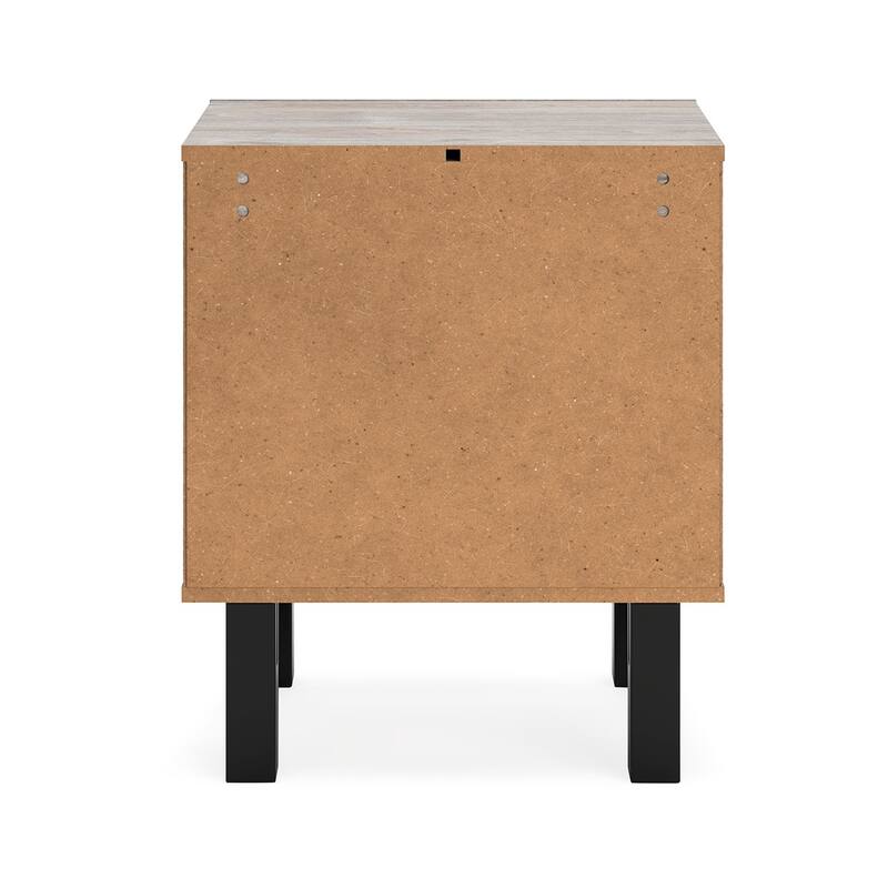 Veso Nightstand, 5 Drawers, 25 Inch, Modern Light Gray and Black